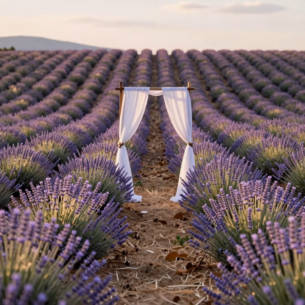 Champ de lavande en Provence avec cérémonie intime pour deux