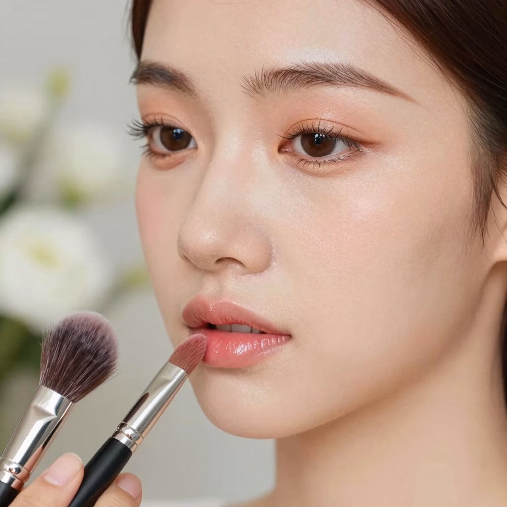 Application professionnelle de maquillage de mari&eacute;e, teint lumineux et maquillage naturel