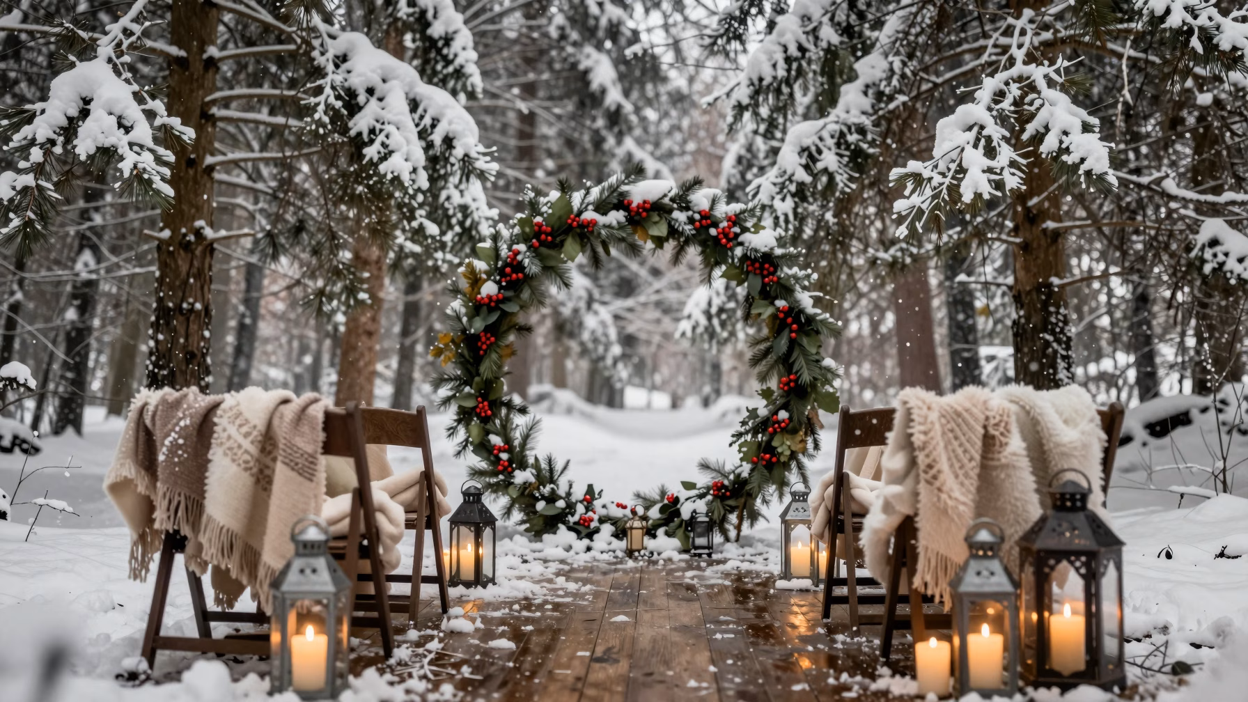 Mariage Champetre en Hiver : Chaleur Rustique sous la Neige