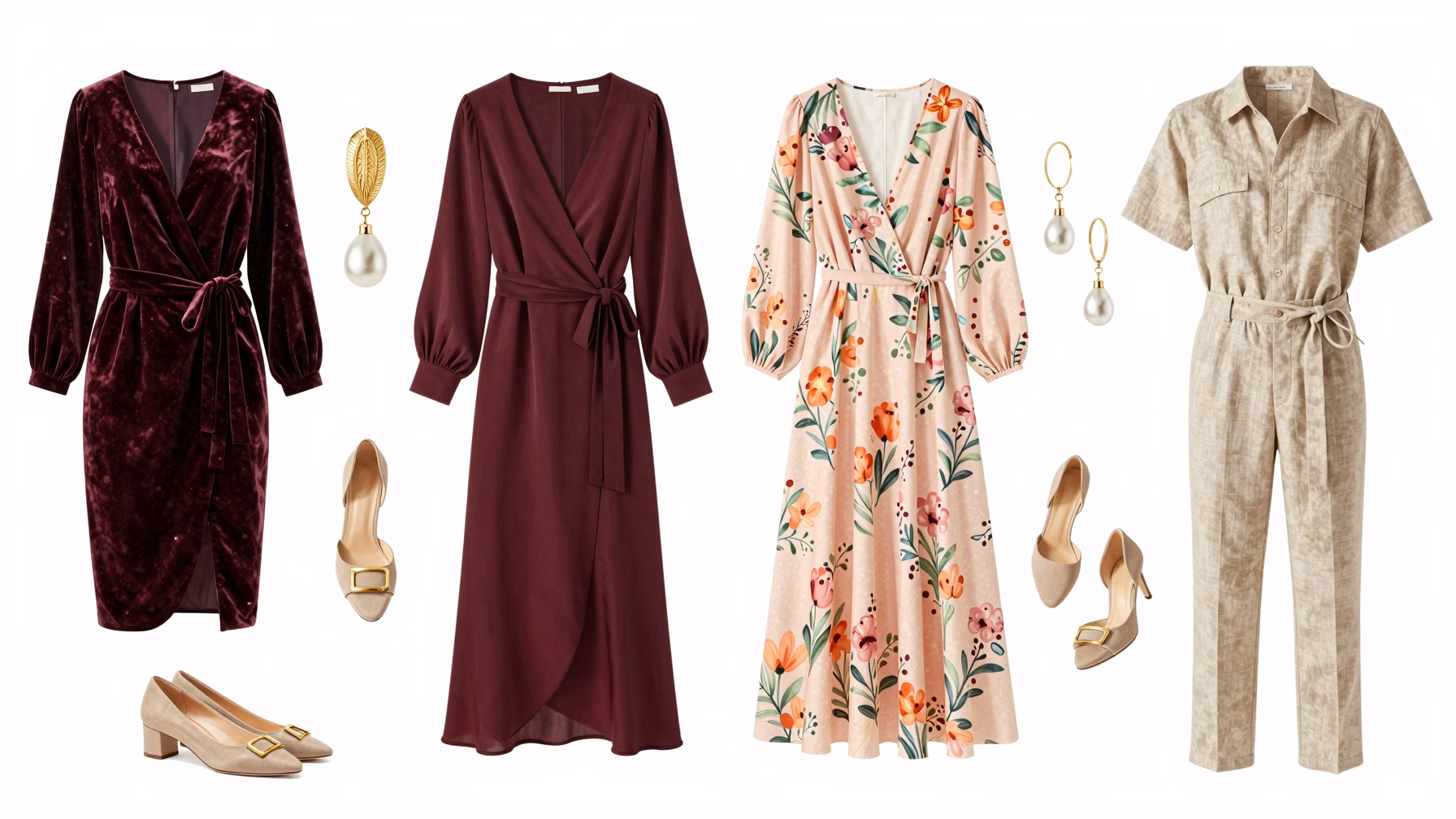 Tenues d’invit&eacute;es de mariage pour les quatre saisons avec palettes de couleurs saisonni&egrave;res